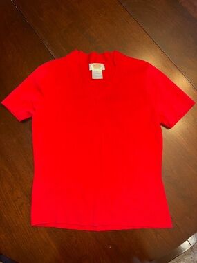 Talbots Red Short Sleeve V-Neck sweater